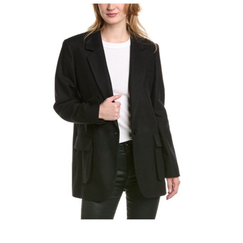 ALLSAINTS Jessa wool blend Jacket Blazer color black Size 6 NWT mspr 465